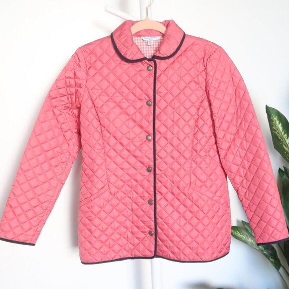 Brooks Brothers Pink Quilted Collared Water Repellant Jacket Size Small S - Picture 10 of 11